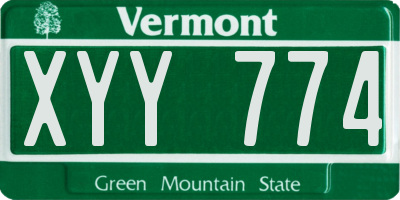 VT license plate XYY774