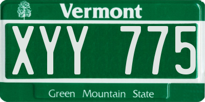VT license plate XYY775