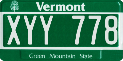 VT license plate XYY778