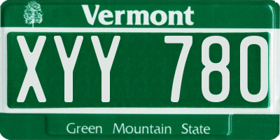 VT license plate XYY780
