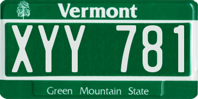VT license plate XYY781