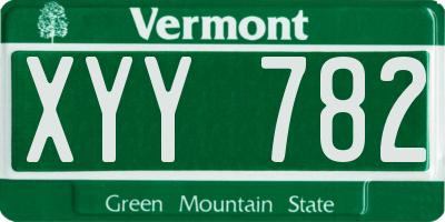 VT license plate XYY782