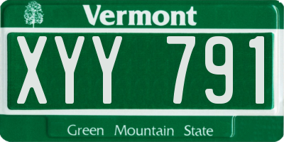VT license plate XYY791