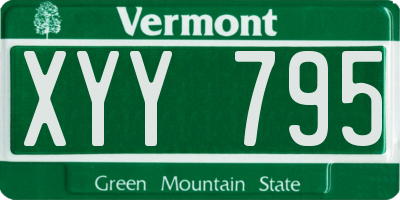 VT license plate XYY795