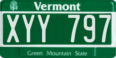 VT license plate XYY797