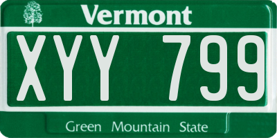 VT license plate XYY799