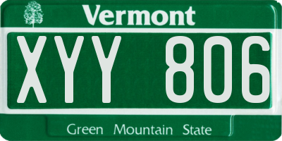 VT license plate XYY806