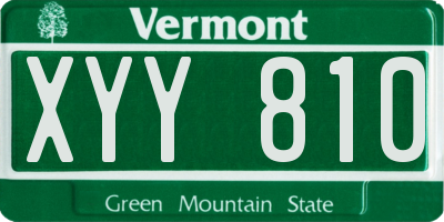 VT license plate XYY810