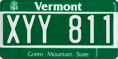 VT license plate XYY811