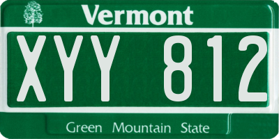 VT license plate XYY812