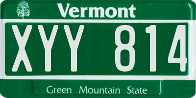VT license plate XYY814