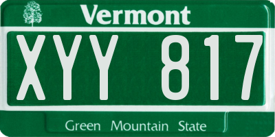 VT license plate XYY817
