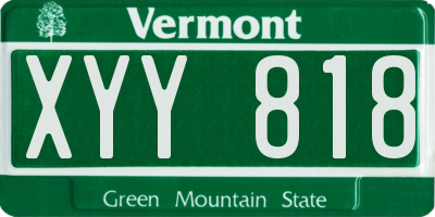 VT license plate XYY818