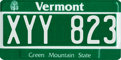 VT license plate XYY823