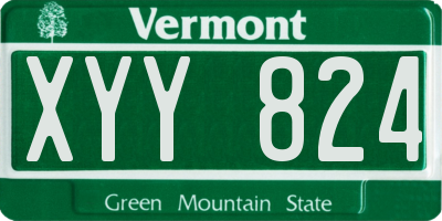 VT license plate XYY824