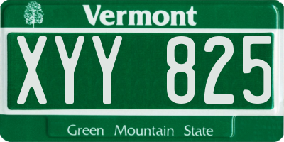 VT license plate XYY825