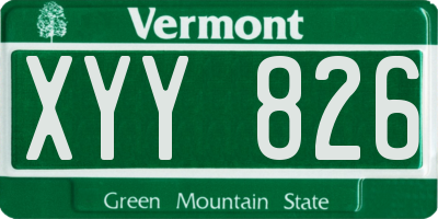VT license plate XYY826