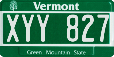 VT license plate XYY827
