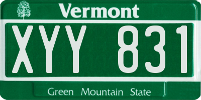 VT license plate XYY831