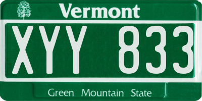 VT license plate XYY833