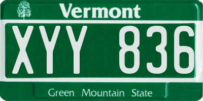 VT license plate XYY836