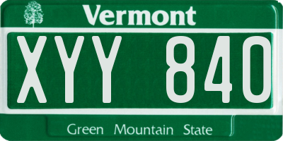 VT license plate XYY840