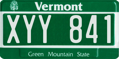 VT license plate XYY841