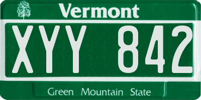 VT license plate XYY842