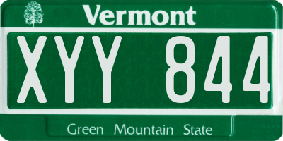 VT license plate XYY844