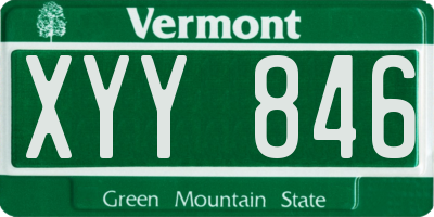 VT license plate XYY846