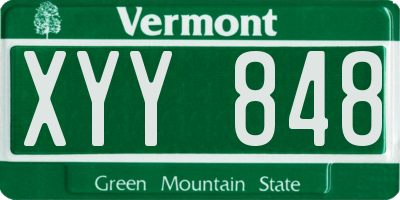 VT license plate XYY848