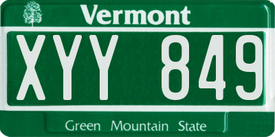 VT license plate XYY849