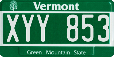 VT license plate XYY853