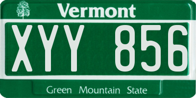 VT license plate XYY856