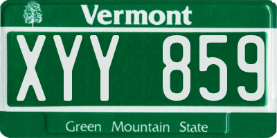 VT license plate XYY859