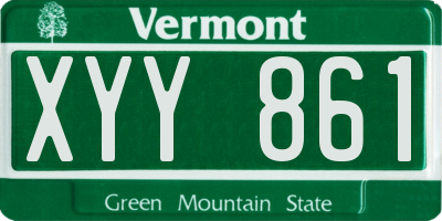 VT license plate XYY861
