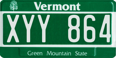VT license plate XYY864