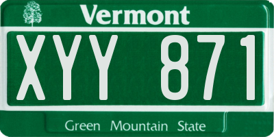 VT license plate XYY871