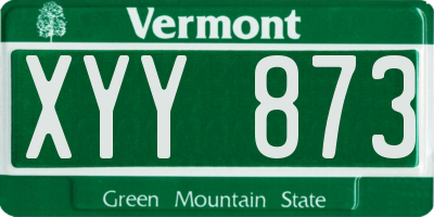 VT license plate XYY873