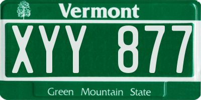 VT license plate XYY877