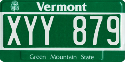 VT license plate XYY879