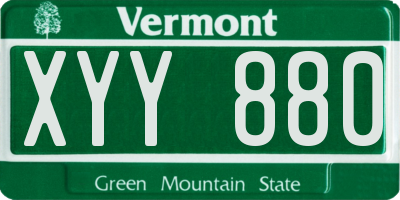 VT license plate XYY880