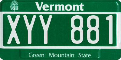 VT license plate XYY881