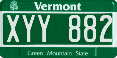 VT license plate XYY882