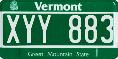 VT license plate XYY883