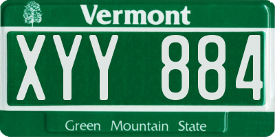 VT license plate XYY884