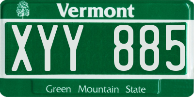 VT license plate XYY885