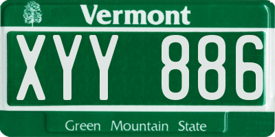 VT license plate XYY886