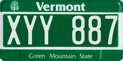 VT license plate XYY887