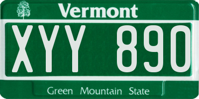 VT license plate XYY890